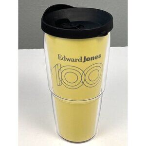 TERVIS 24oz Yellow Edward Jones 100th Anniversary Insulated Lidded TUMBLER EUC